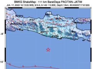 Getaran Gempa Pacitan M 5,5 Dirasakan Warga: Nggak Sampai 5 Detik