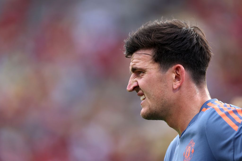 Soccer Football - Pre-Season Friendly - Manchester United Training - Rajamangala National Stadium, Bangkok, Thailand - July 11, 2022  Manchester United's Harry Maguire during training REUTERS/Chalinee Thirasupa