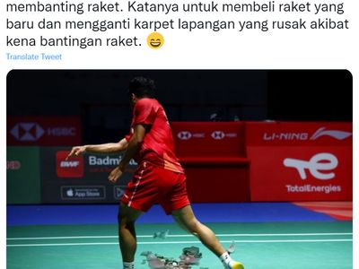 Aksi Ginting Banting Raket Jadi Bahan Meme Baru