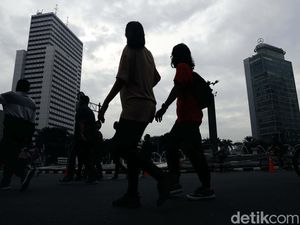 Meski Mendung, CFD di Bunderan HI Dipenuhi Warga