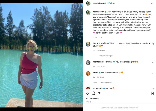 Unggahan Rebel Wilson di Instagram/Tangkapan Layar/Instagram: @rebelwilson