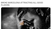 Barcelona masih menarik minat bintang-bintang top, meski Blaugrana sedang berjuang melawan ancaman kebangkrutan. (Foto: Twitter)