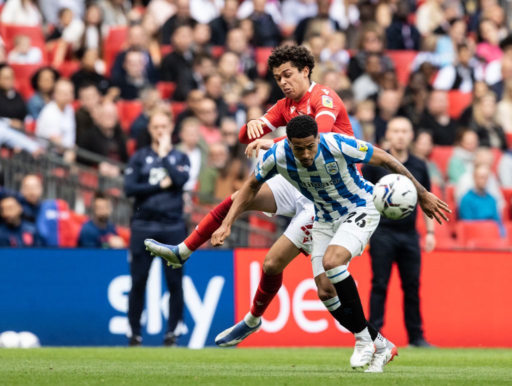 LONDON, ENGLAND - MAY 29: Levi Colwill of Huddersfield Town applauds fans after the Sky Bet Championship Play-Off Final match between Huddersfield Town and Nottingham Forest at Wembley Stadium on May 29, 2022 in London, England. (Photo by John Early/Getty Images)