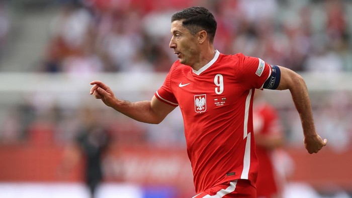 WROCLAW, POLAND - JUNE 01: Robert Lewandowski of Poland during the UEFA Nations League League A Group 4 match between Poland and Wales at Tarczynski Arena on June 1, 2022 in Wroclaw, Poland. (Photo by James Williamson - AMA/Getty Images)