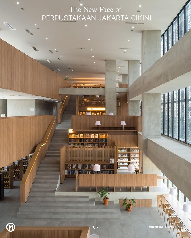 Wajah baru Taman Ismail Marzuki dengan dibukanya kembali Perpustakaan Jakarta/instagram/perpusjkt Potret Perpustakaan Jakarta yang berada di Taman Ismail Marzuki.