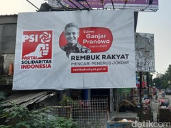 Baliho PSI Dukung Ganjar Penerus Jokowi 2024 Mejeng di Tangerang