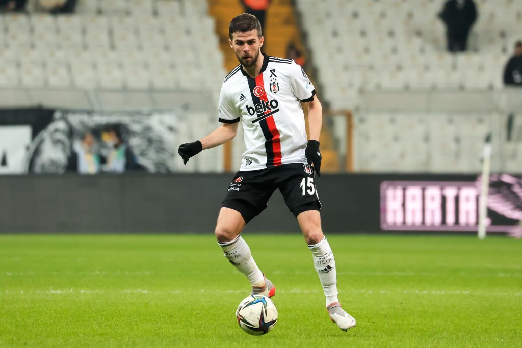 ISTANBUL, TURKEY - JANUARY 14: Miralem Pjanic of Besiktas JK controls the ball during the Turkish Super Lig match between Besiktas and Gaziantep FK at Vodafone Park on January 14, 2022 in Istanbul, Turkey (Photo by BSR Agency/Getty Images)