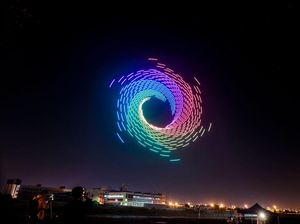 Keindahan Saat Ribuan Drone Menari di Langit Prancis