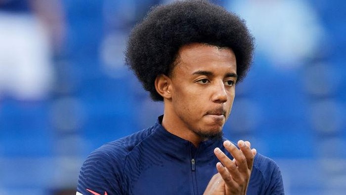 Jules Kounde (Sevilla FC) of France during the warm-up before the UEFA Nations League League A Group 1 match between France and Croatia at Stade de France on June 13, 2022 in Paris, France. (Photo by Jose Breton/Pics Action/NurPhoto via Getty Images)