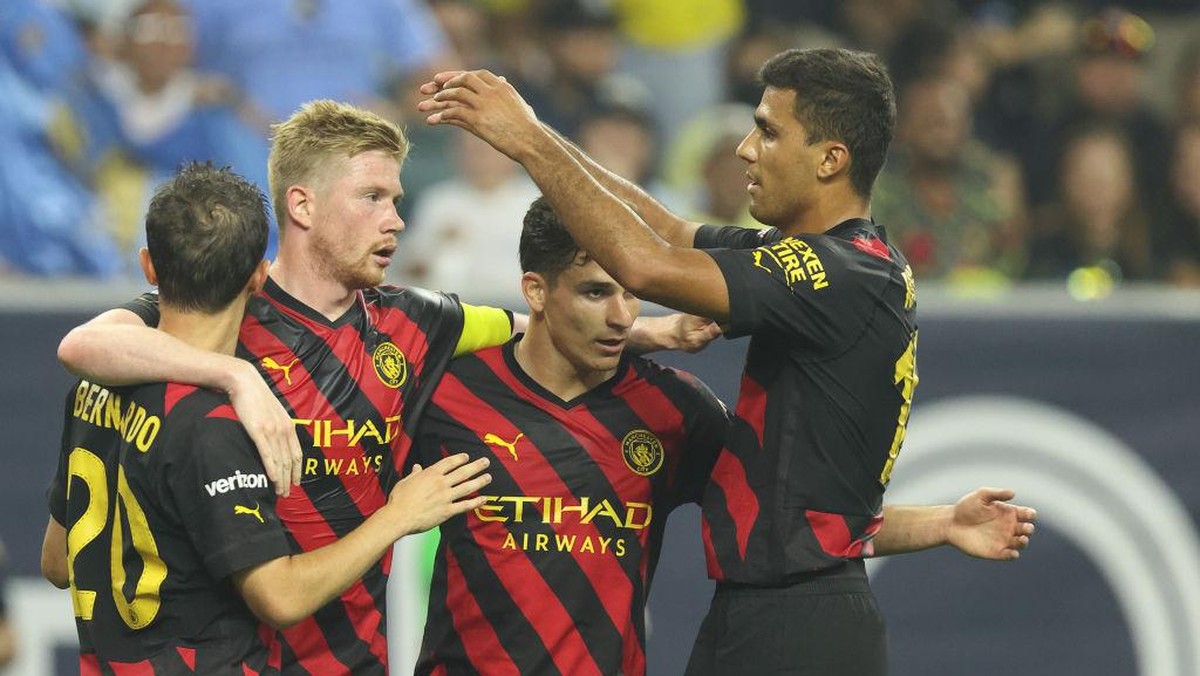 Manchester City menang 2-1 atas America. (Foto: Getty Images/James Williamson - AMA)