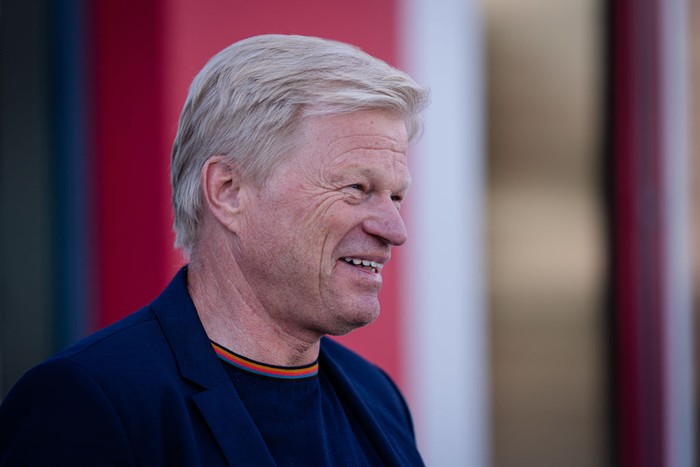 MUNICH, GERMANY - JULY 08: Oliver Kahn of FC Bayern Muenchen during a training session of FC Bayern München at Saebener Strasse training ground on July 08, 2022 in Munich, Germany. (Photo by S. Mellar/FC Bayern via Getty Images)