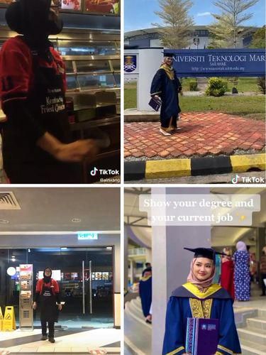 Perempuan lulusan sarjana Kimia yang bekerja di restoran cepat saji