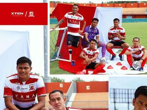 Heboh Pemain Madura United Injak Kain Merah Putih saat Peluncuran Jersey