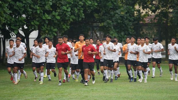 Skuad Timnas Indonesia U-16 jelang Piala AFF U-16 2022.