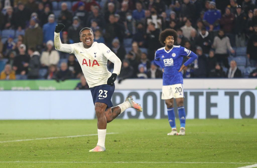 LONDON, ENGLAND - APRIL 03: Steven Bergwijn of Tottenham Hotspur celebrates after scoring a goal during the Premier League match between Tottenham Hotspur and Newcastle United at Tottenham Hotspur Stadium on April 03, 2022 in London, England. (Photo by Ryan Pierse/Getty Images)