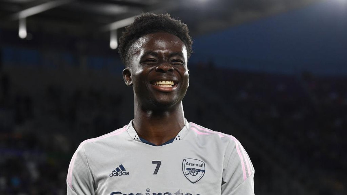 Winger muda Arsenal, Bukayo Saka. (Foto: Arsenal FC via Getty Images/David Price)