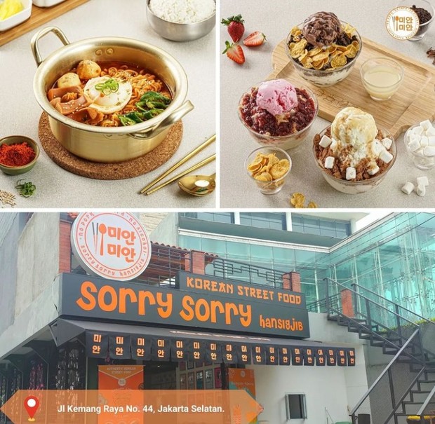 Ilutrasi Menu dan Outlet Sorry Sorry Hansigjib