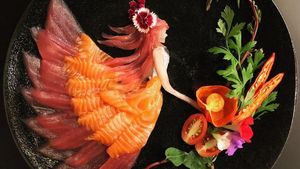 Yummy! Irisan Sashimi Ini Diubah Menjadi Lukisan Keren Artistik