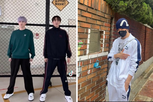 Anggota NCT 127 menggunakan pakaian dan sepatu dari Puma dalam berbagai konten di sosial media.