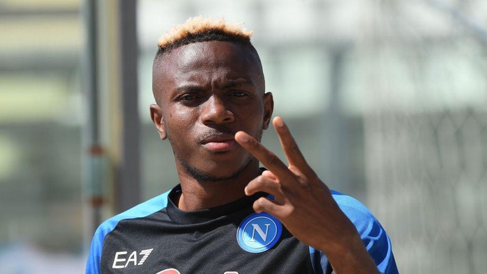 CASTEL DI SANGRO, ITALY - JULY 24: Vìctor Osimhen of Napoli during a Napoli training session on July 24, 2022 in Castel di Sangro, Italy. (Photo by SSC NAPOLI/SSC NAPOLI via Getty Images)