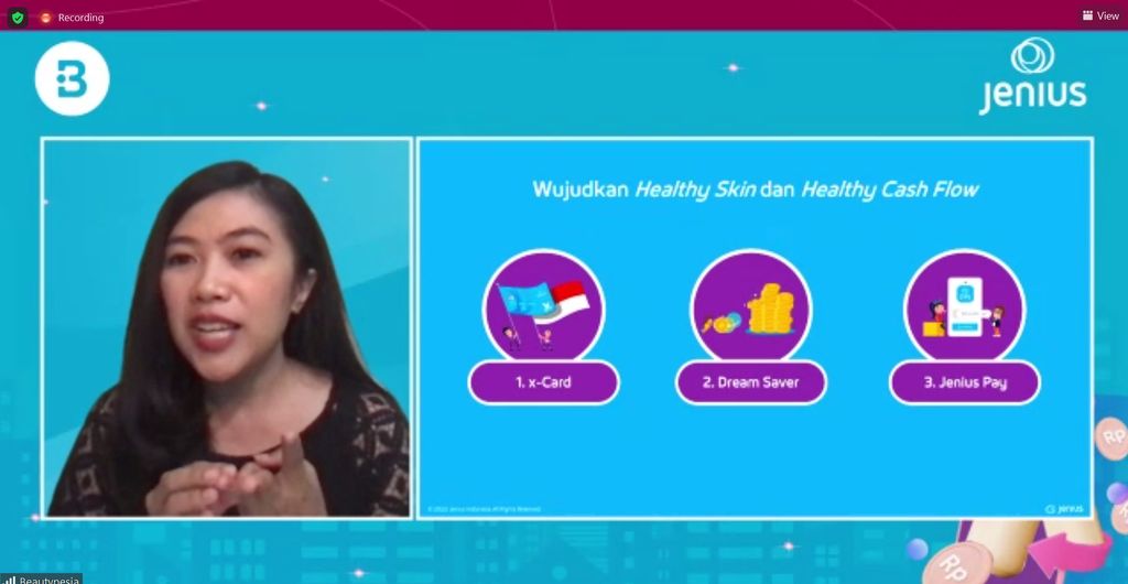 Digital Banking Biz Planning, Portfolio, & Management Lead Bank BTPN Putri Siti Ratih menjelaskan fitur Jenius yang bisa bantu meraih healthy skin & healthy cash flow