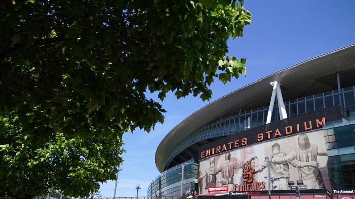A view outside the stadium before the Premier League match at The Emirates Stadium, London. Picture date: Sunday May 22, 2022. (Photo by Tim Goode/PA Images via Getty Images)