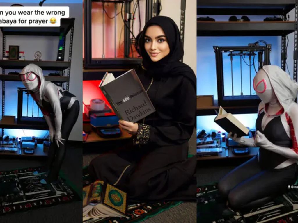 Aksi TikToker Hijab Dikecam gegara Ngaku Nabi Wanita Pertama-Salat Pakai Kostum