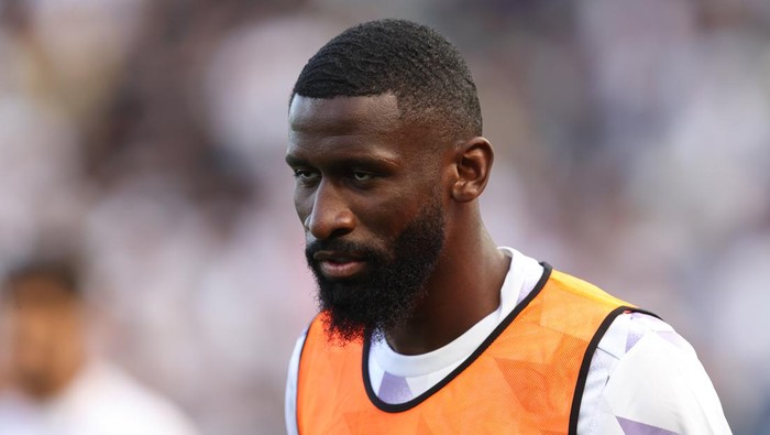 SAN FRANCISCO, CA - JULY 26: Antonio Rudiger of Real Madrid during the pre season friendly between Real Madrid and Club America at Oracle Park on July 26, 2022 in San Francisco, California. (Photo by James Williamson - AMA/Getty Images)