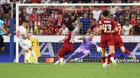 Gol Benjamin Sesko ini menjadi satu-satunya yang lahir dalam laga RB Salzburg Vs Liverpool. Sesko cs pun menang 1-0. Foto: Liverpool FC via Getty Images/Andrew Powell