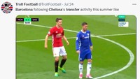 Barcelona seperti menempel ketat Chelsea dalam perburuan pemain. (Foto: Twitter)