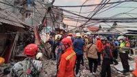 Penampakan Bangunan Roboh di Jakpus Tewaskan 1 Orang