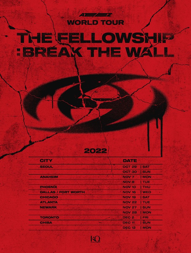ATEEZ WORLD TOUR [THE FELLOWSHIP : BREAK THE WALL] Poster / Foto : twitter.com/ATEEZOfficial
