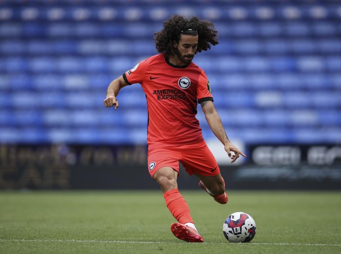 READING, ENGLAND - JULY 23: Marc Cucurella of Brighton and Hove Albion at the Select Car Leasing Stadium on July 23, 2022 in Reading, England. (Photo by Eddie Keogh/Getty Images)