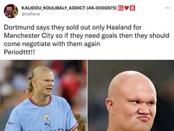 Man City cuma beli Haaland dari Dortmund, bukan beli gol-golnya juga. (Foto: Twitter)