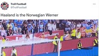 Haaland rasa Timo Werner. (Foto: Twitter)