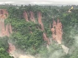 Viral Air Terjun di Myanmar Luber & Picu Banjir