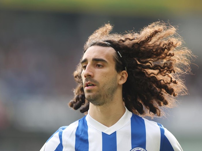 BRIGHTON, ENGLAND - MAY 07: Marc Cucurella of Brighton & Hove Albion during the Premier League match between Brighton & Hove Albion and Manchester United at American Express Community Stadium on May 7, 2022 in Brighton, United Kingdom. (Photo by Manchester United/Manchester United via Getty Images)
