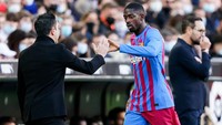 Dembele sepertinya sudah menemukan permainan terbaiknya. Sejak musim lalu pun, Dembele mampu dipoles dengan baik oleh pelatih Xavi Hernandez (Getty Images)