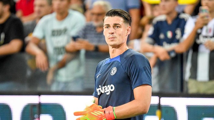Kepa Arrizabalag Chelsea's Kepa Arrizabalaga portrait during the friendly football match Udinese Calcio vs Chelsea FC on July 29, 2022 at the Friuli - Dacia Arena stadium in Udine, Italy (Photo by Ettore Griffoni/LiveMedia/NurPhoto via Getty Images)