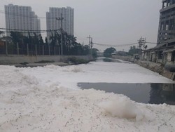 DLH Surabaya Sebut Busa di Sungai Mulyorejo dari Limbah Rumah Tangga