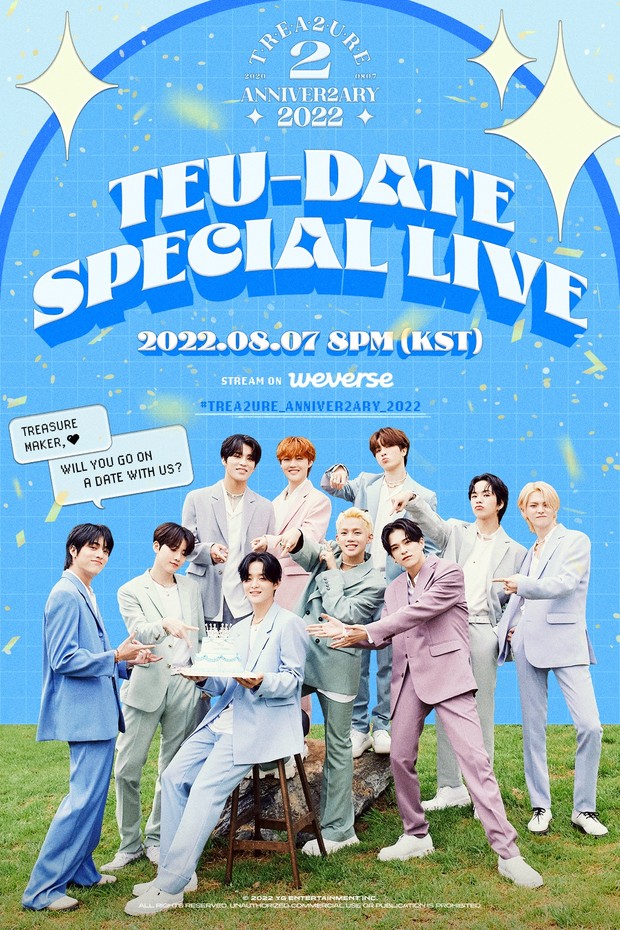 TREASURE - [TREA2URE ANNIVER2ARY 2022] TEU-DATE SPECIAL LIVE POSTER / Foto : twitter.com/ygtreasuremaker