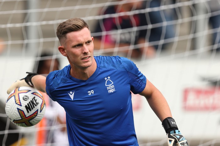 Dean Henderson BURTON-UPON-TRENT, ENGLAND - JULY 12: Dean Henderson of Nottingham Forest during the pre season friendly between Burton Albion and Nottingham Forest at Pirelli Stadium on July 12, 2022 in Burton-upon-Trent, England. (Photo by James Williamson - AMA/Getty Images)