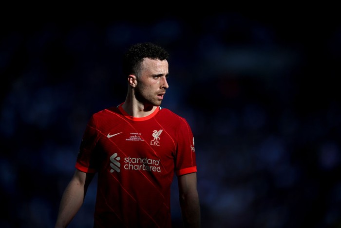 LONDON, ENGLAND - MAY 14: Diogo Jota of Liverpool looks on during The FA Cup Final match between Chelsea and Liverpool at Wembley Stadium on May 14, 2022 in London, England. (Photo by Michael Regan - The FA/The FA via Getty Images)
