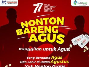 Pemilik Nama Agus Bisa Nonton Gratis di Plaza Millenium, Begini Caranya