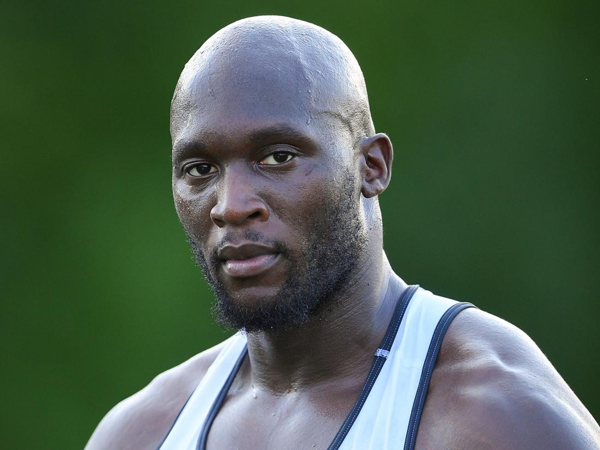 Romelu Lukaku di sesi latihan Inter Milan. (Foto: Mattia Pistoia - Inter/Inter via Getty Images)