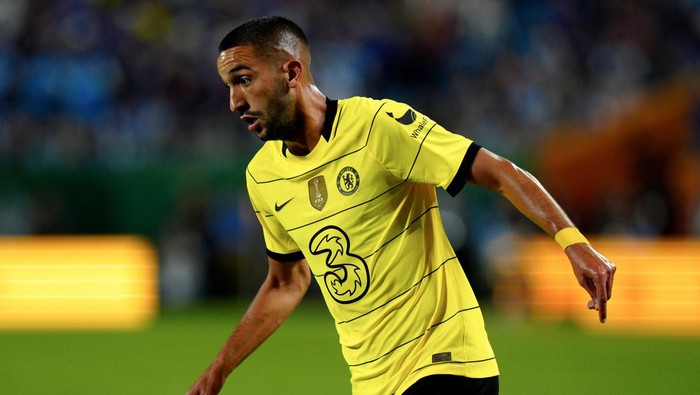 CHARLOTTE, NORTH CAROLINA - JULY 20: Hakim Ziyech of Chelsea looks on during the Pre-Season Friendly match between Chelsea FC and Charlotte FC at Bank of America Stadium on July 20, 2022 in Charlotte, North Carolina. (Photo by Jacob Kupferman/Getty Images)