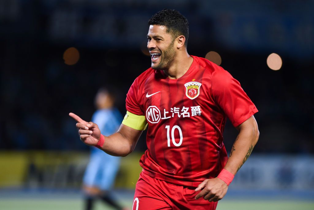 SHANGHAI, CHINA - MAY 12: Hulk #10 of Shanghai SIPG celebrates after scoring a goal with a penalty during the 9th round match of 2019 Chinese Football Association Super League (CSL) between Shanghai SIPG and Shandong Luneng at Shanghai Stadium on May 12, 2019 in Shanghai, China. (Photo by Visual China Group via Getty Images/Visual China Group via Getty Images)