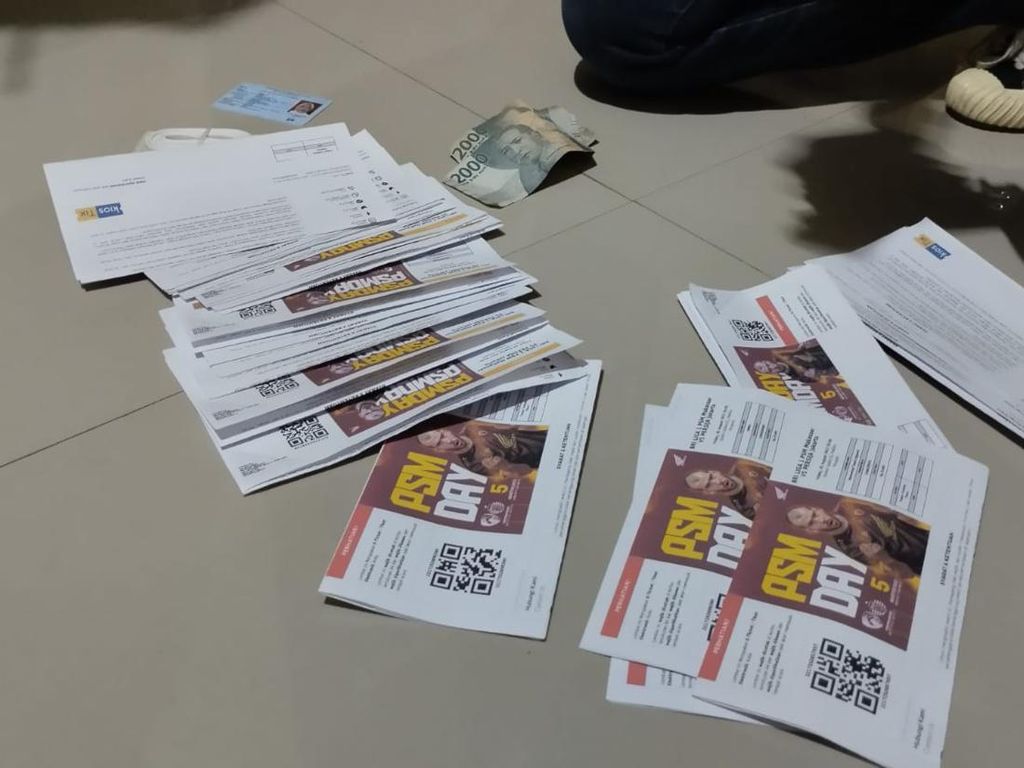 2 Pelaku Penjual Tiket Palsu Pertandingan PSM Makassar Vs Persija Diciduk