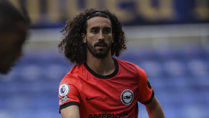 READING, ENGLAND - JULY 23: Marc Cucurella of Brighton and Hove Albion at the Select Car Leasing Stadium on July 23, 2022 in Reading, England. (Photo by Eddie Keogh/Getty Images)