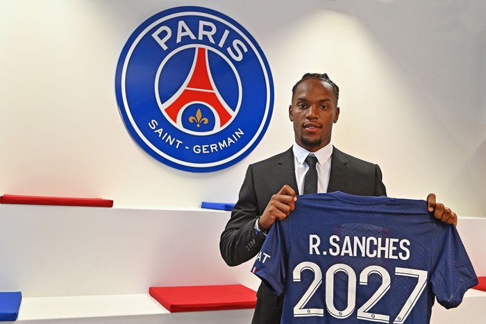 PARIS, FRANCE - AUGUST 04: Renato Sanches signs a 5 year contract with the Paris Saint-Germain on August 04, 2022 in Paris, France. (Photo by Aurelien Meunier - PSG/PSG via Getty Images)